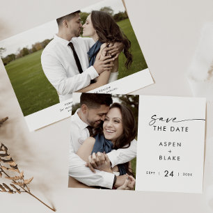 Save The Date Photo De Script Moderne Enregistrer La Date