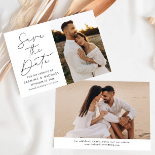 Save The Date Photo de script noir moderne 2