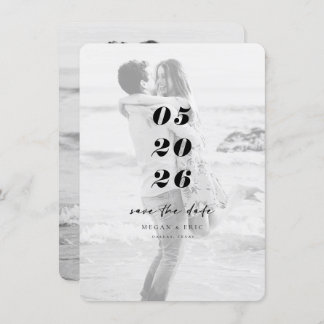 Save The Date Photo de superposition en gras moderne Enregistrer