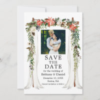 Photo de toile de mariage aquarelle poinsettia flo