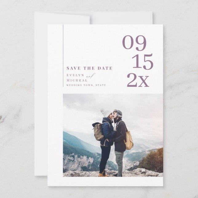 Save The Date Photo de typographie moderne simple enregistrer la (Devant)