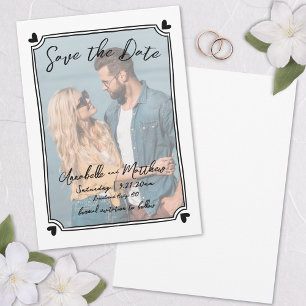 Save The Date Photo Dessiné à la Main Mariage Unique et Fantaisi