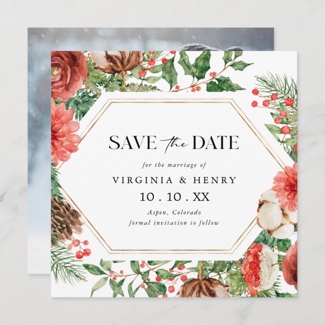 Save The Date Photo d'hiver (Devant / Derrière)