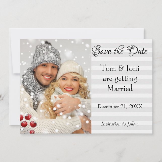 Save The Date Photo d'hiver Enregistrer la date (Devant)