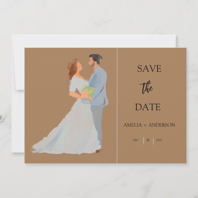 Save The Date Photo d'or personnalisable (Devant)