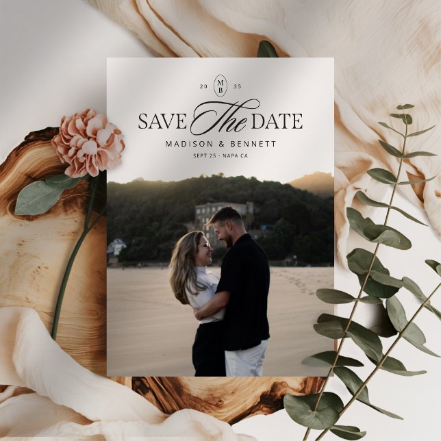 Save The Date Photo double face écriture élégante moderne  (Créateur téléchargé)