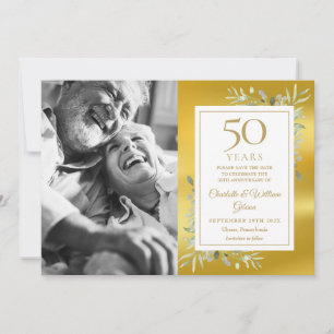 Save The Date Photo du 50e anniversaire du Mariage Green Energy