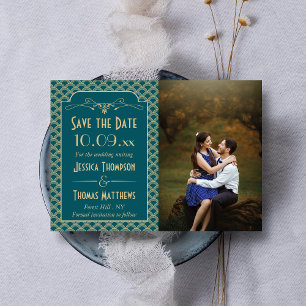 Save The Date Photo du Mariage Art déco des années 1920 vintage