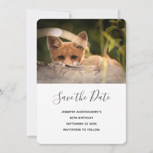 Save The Date Photo d'un mignon renard Sauvez la date
