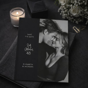 Save The Date Photo éditoriale moderne en noir et blanc Enregist