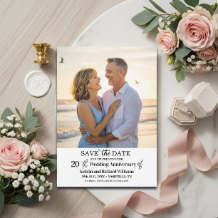 Save The Date Photo élégant du 20e anniversaire de mariage