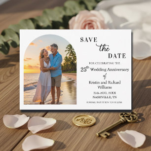 Save The Date Photo élégant du 25e anniversaire de mariage