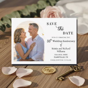 Save The Date Photo élégant du 35e anniversaire de mariage