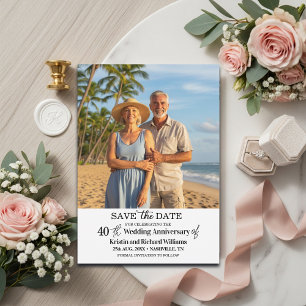 Save The Date Photo élégant du 40e anniversaire de mariage