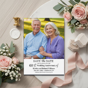 Save The Date Photo élégant du 60e anniversaire de mariage