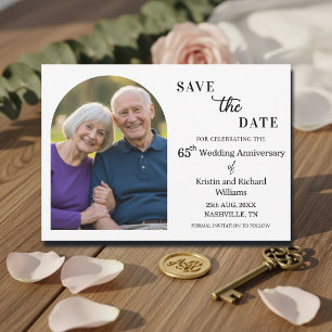 Save The Date Photo élégant du 65e anniversaire de mariage