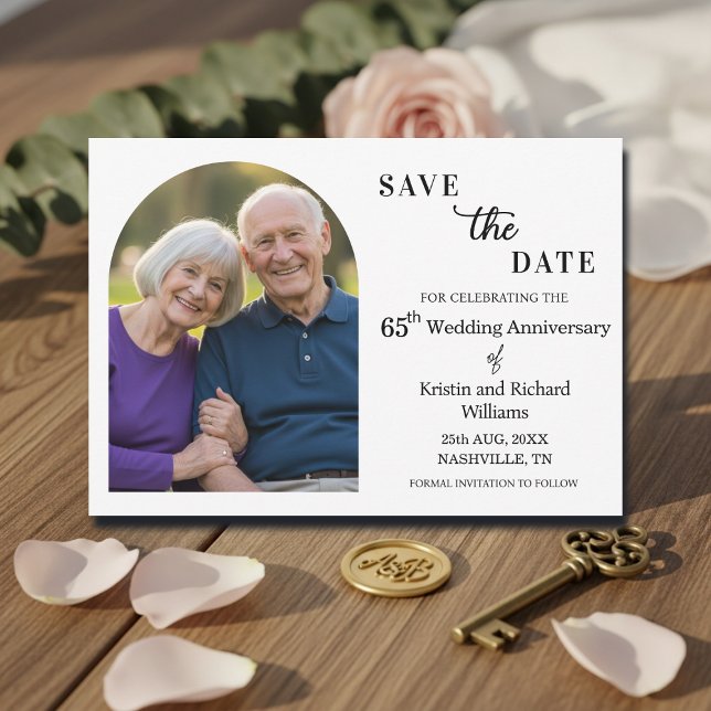 Save The Date Photo élégant du 65e anniversaire de mariage (Créateur téléchargé)