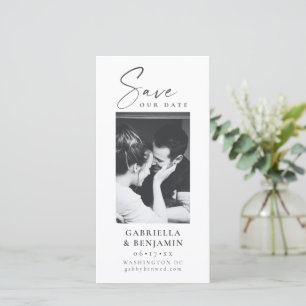 Save The Date Photo élégant en noir et blanc Mariage minimaliste