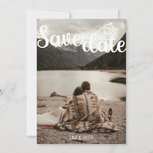 Save The Date Photo Élégant – Mise en page partagée avec écritur