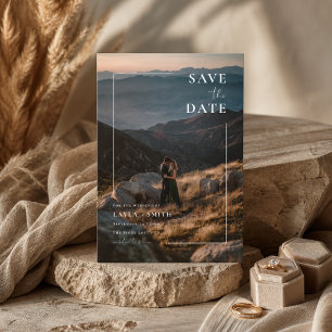 Save The Date Photo Élégant Plein Cadre Mariage Moderne