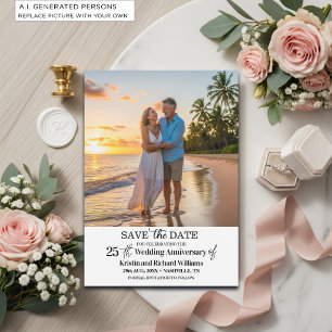 Save The Date Photo élégant pour les 25 ans de mariage