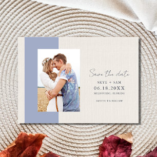 Save The Date Photo élégante Blue Beach Wedding