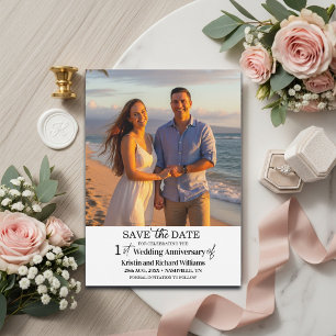 Save The Date Photo élégante du 1er anniversaire de mariage