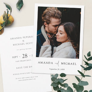 Save The Date Photo élégante Enregistrer la date Mariage Invitat