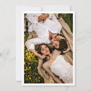 Save The Date Photo en couple pour Vellum Overlay Mariage plat