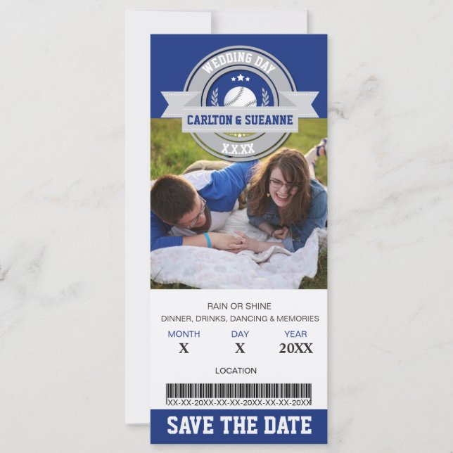 Save The Date Photo Enregistrer la date du mariage Billet de spo (Devant)