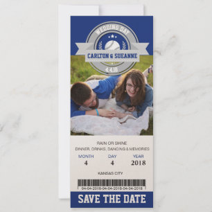 Save The Date Photo Enregistrer la Date Mariage Billet de Sport