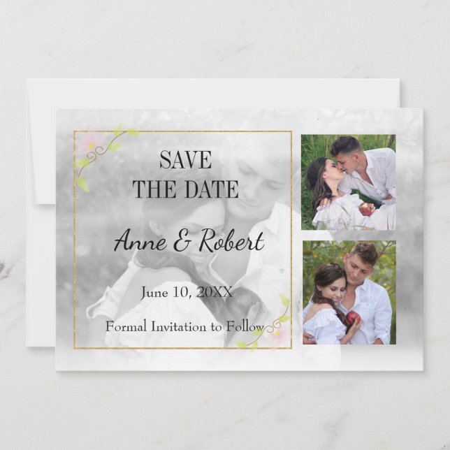 Save The Date Photo Enregistrer la date transparente (Devant)