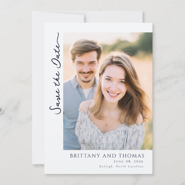 Save The Date Photo Floral Jaune Romantique (Devant)