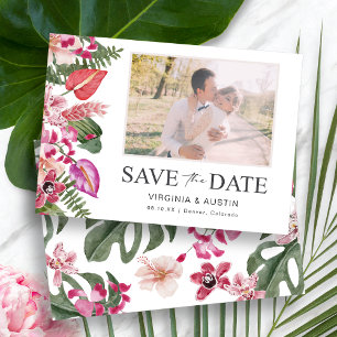 Save The Date Photo Florale Tropicale Colorée