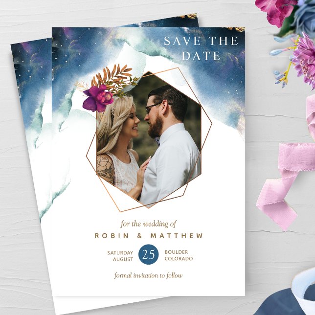 Save The Date Photo, Géométrie Céleste Mariage dans le jardin my (Créateur téléchargé)