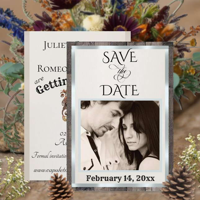 Save The Date Photo & Heart - Crème (Créateur téléchargé)