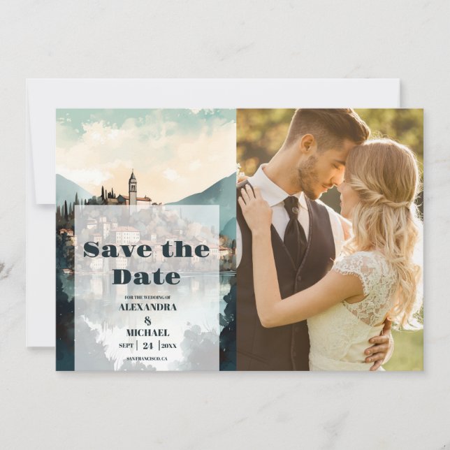 Save The Date Photo Italie Lac de Côme Destination Mariage (Devant)