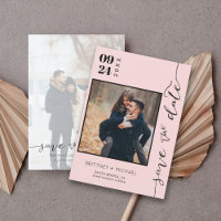 Photo manuscrite Moderne Enregistrer La Date Blush