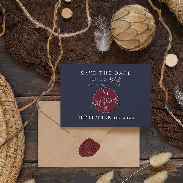 Save The Date Photo Mariage Bleu Marine (Créateur téléchargé)