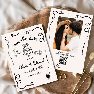 Save The Date Photo Mariage de la main fanée Whimsical