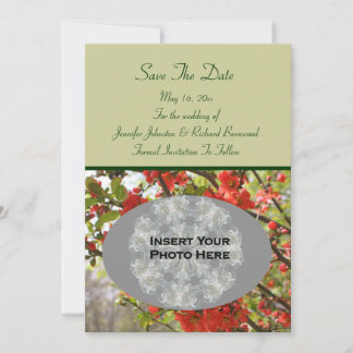 Save The Date Photo Mariage des fleurs du printemps rouge