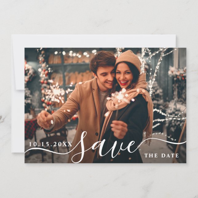 Save The Date Photo Mariage élégante et moderne (Devant)