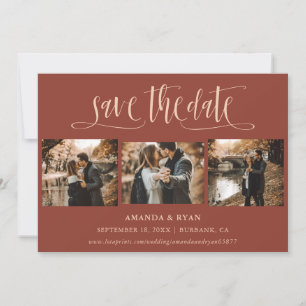 Save The Date Photo Mariage En Terracotta Moderne Enregistrer La
