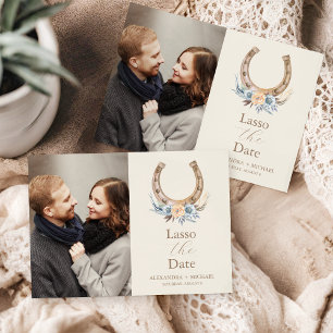 Save The Date Photo Mariage Floral Bohème de Style Occidental