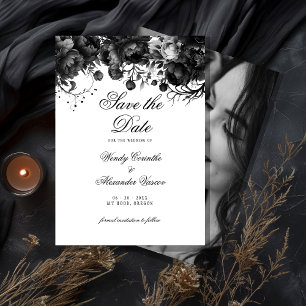 Save The Date Photo Mariage gothique blanc classique