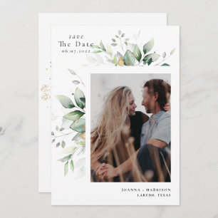 Save The Date Photo Mariage moderne Eucalyptus