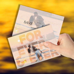 Save The Date Photo Mariage Moderne FOREVER Enregistrer La Date
