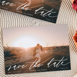 Save The Date Photo Mariage moderne noir et blanc