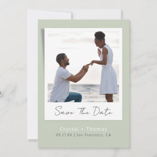 Save The Date Photo Mariage moderne Sage