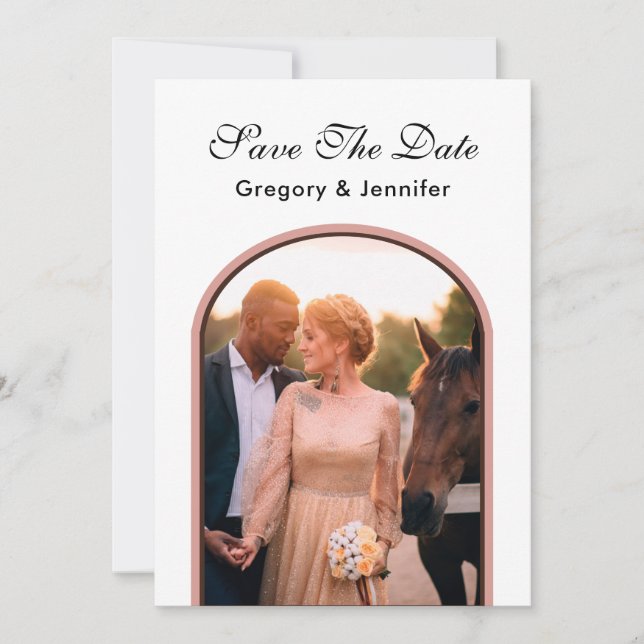 Save The Date Photo Mariage moderne tout simplement élégante (Devant)